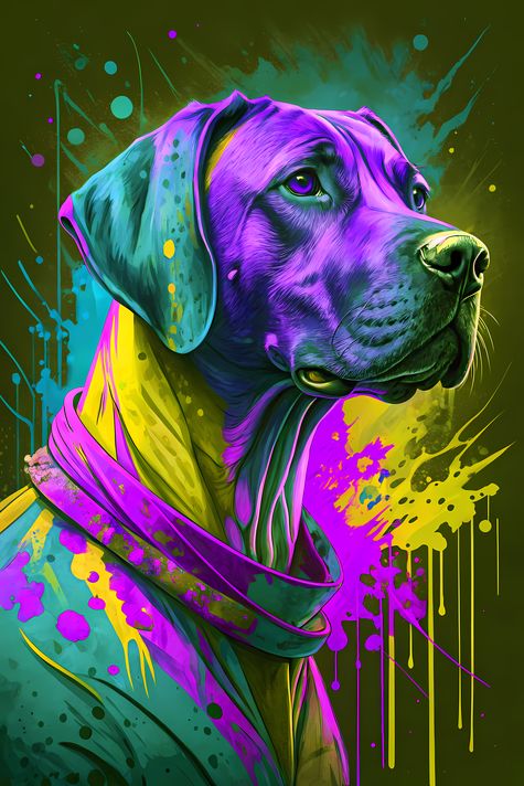 🐾17 Rhodesian Ridgeback Dogs High-Res Art Images in Psychedelic Pop & Street Art Styles  📦 What’s Included:  17 Files in total High Resolution: 300 DPI for professional quality Image Sizes: From 3072px to 9216px (landscape, portrait and square orientation