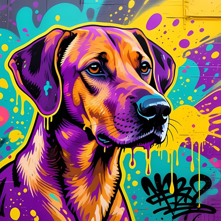 🐾17 Rhodesian Ridgeback Dogs High-Res Art Images in Psychedelic Pop & Street Art Styles  📦 What’s Included:  17 Files in total High Resolution: 300 DPI for professional quality Image Sizes: From 3072px to 9216px (landscape, portrait and square orientation
