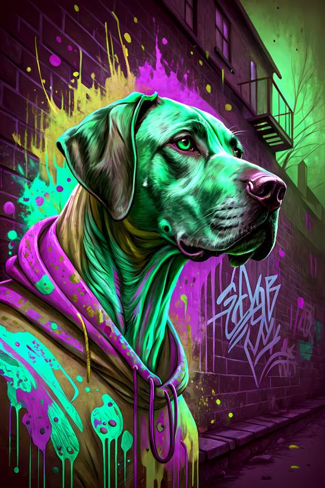 🐾17 Rhodesian Ridgeback Dogs High-Res Art Images in Psychedelic Pop & Street Art Styles  📦 What’s Included:  17 Files in total High Resolution: 300 DPI for professional quality Image Sizes: From 3072px to 9216px (landscape, portrait and square orientation