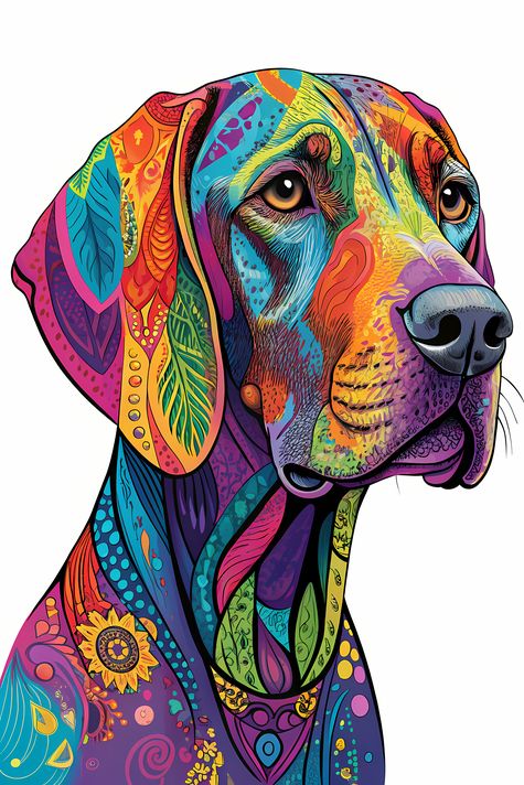 🐾16 Weimaraner Dogs High-Res Art Images in Psychedelic Pop & Street Art Styles  📦 What’s Included:  16 Files in total High Resolution: 300 DPI for professional quality Image Sizes: From 3072px to 9216px (portrait, landscape and square orientations) 🎨 Perf