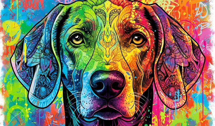 🐾16 Weimaraner Dogs High-Res Art Images in Psychedelic Pop & Street Art Styles  📦 What’s Included:  16 Files in total High Resolution: 300 DPI for professional quality Image Sizes: From 3072px to 9216px (portrait, landscape and square orientations) 🎨 Perf