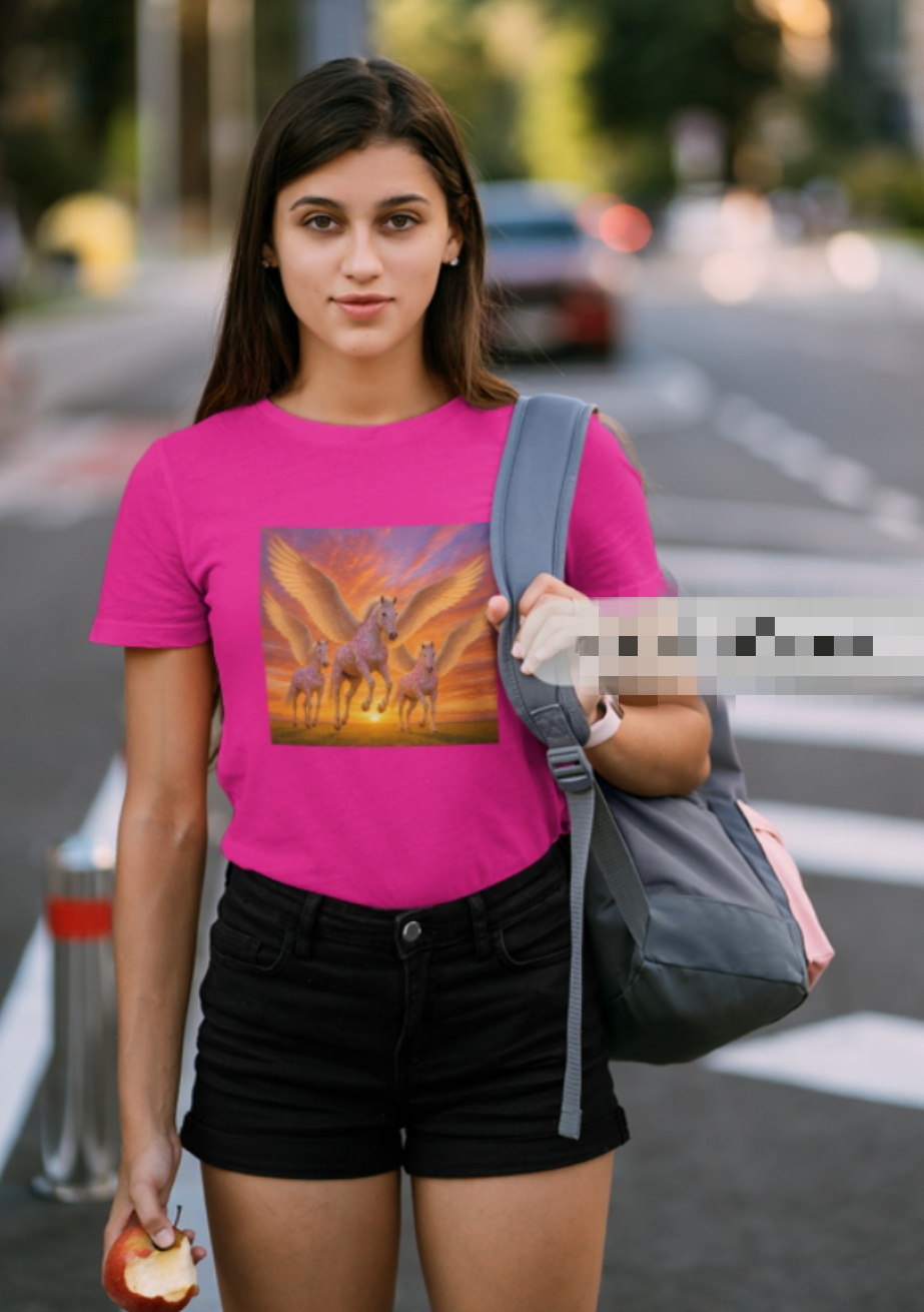Shopping t-shirt lady