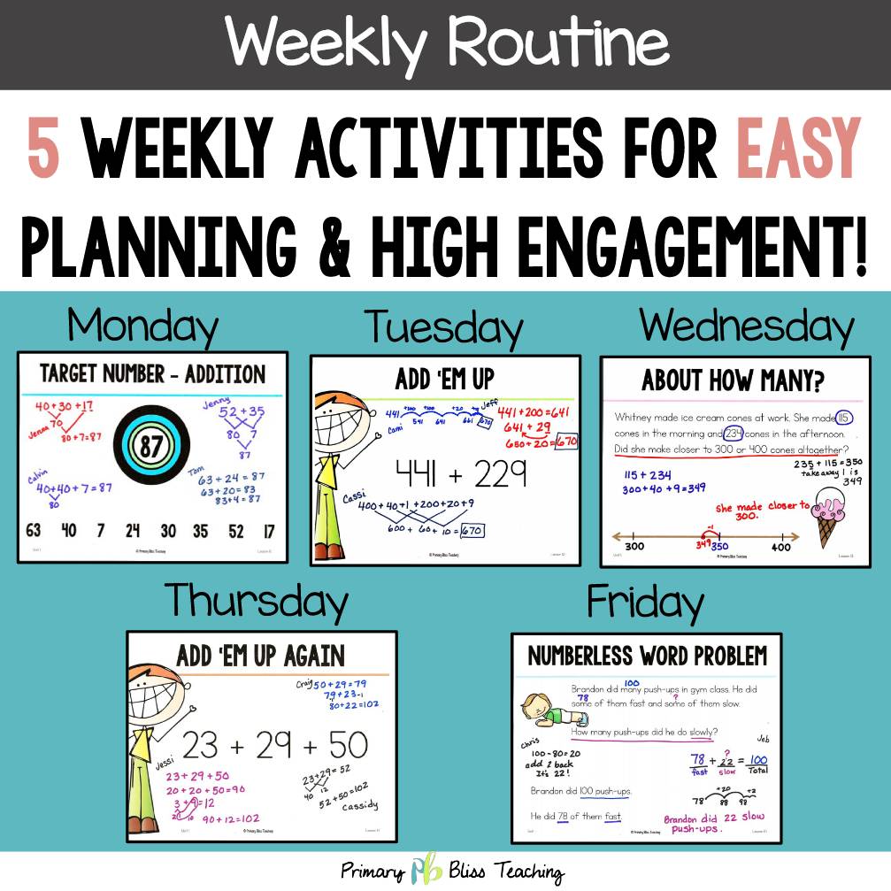 Third Grade Number Talks Unit 1 for Building Number Sense and Mental Math