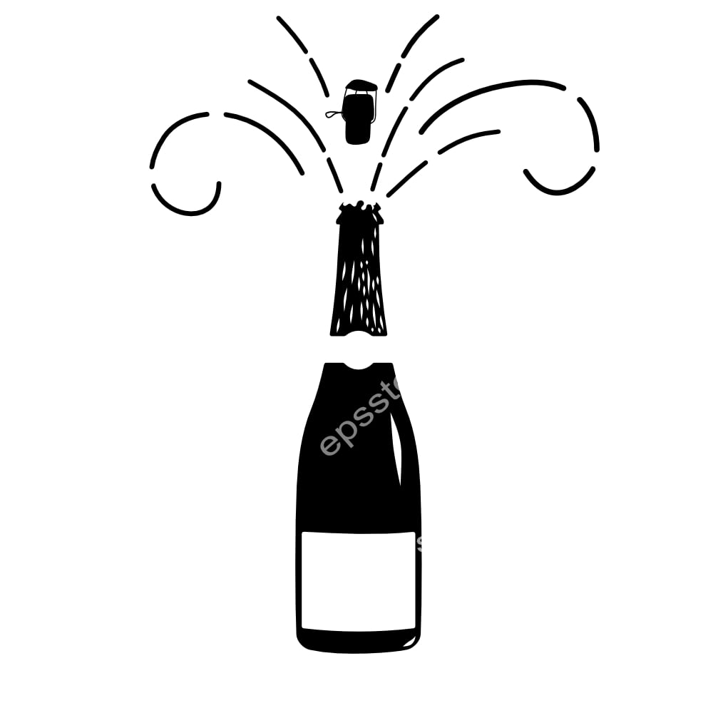Champagne Bottle With Splash