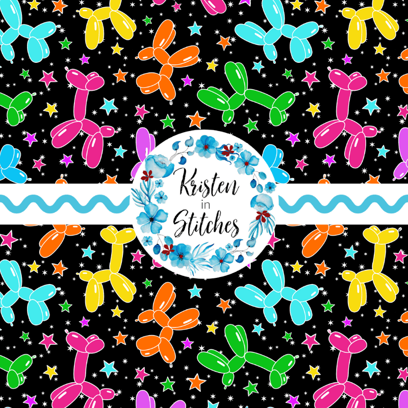 Party Pups Neon Rainbow Balloon Dogs Seamless Pattern - Payhip