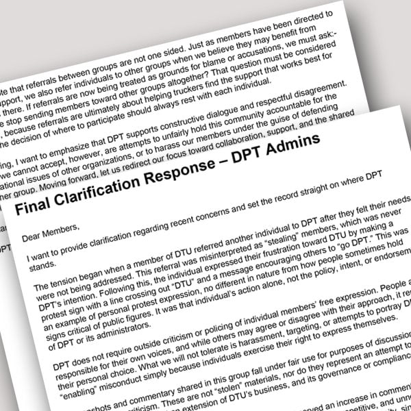 Curated visual reference: Visual Reference: Deaf Truckers United Dtu Statement Of Clarification And Response To