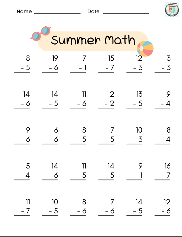 Left Math Math Worksheet Grade 1 - Payhip