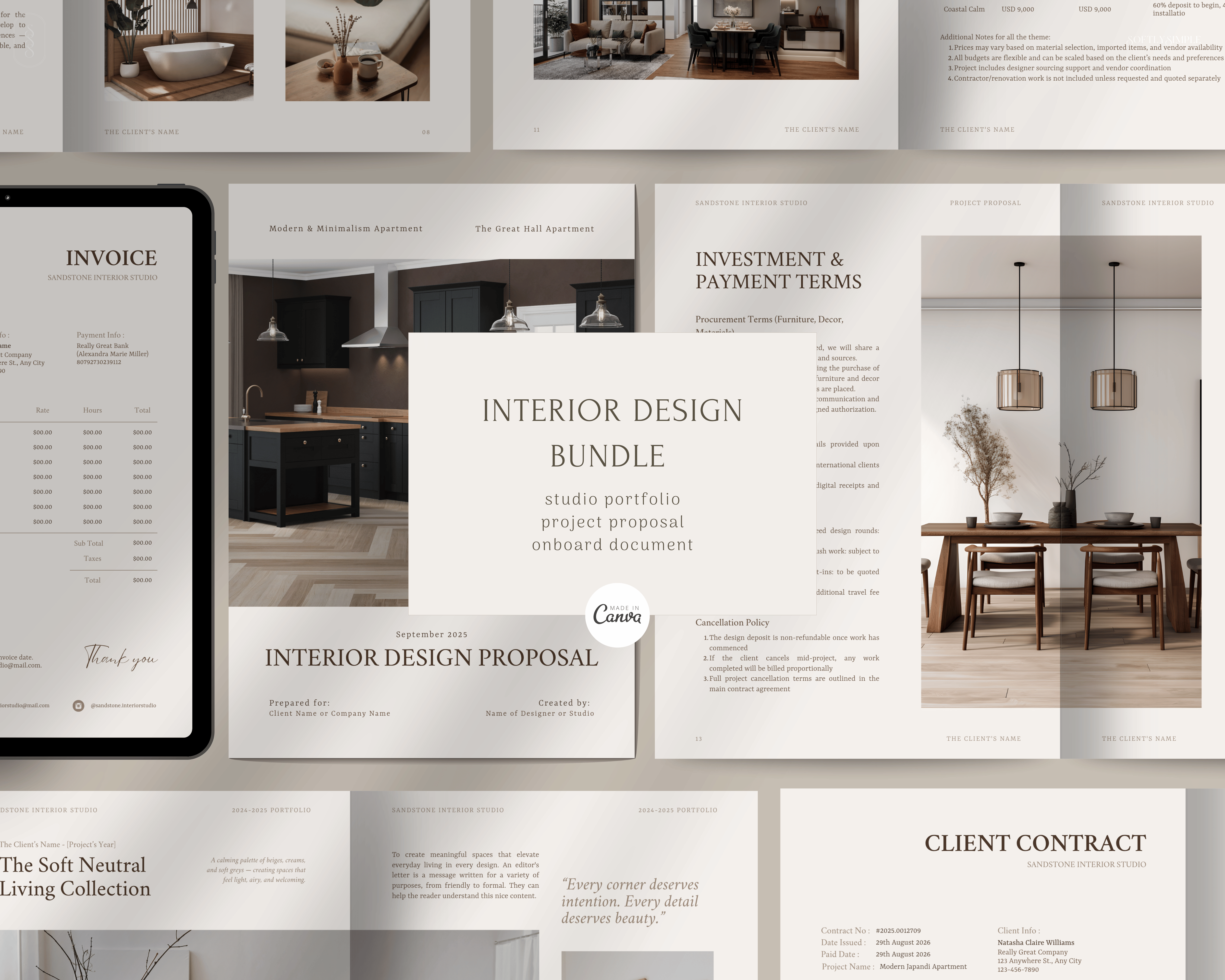 Professional Interior Design Document Template Bundle - Payhip