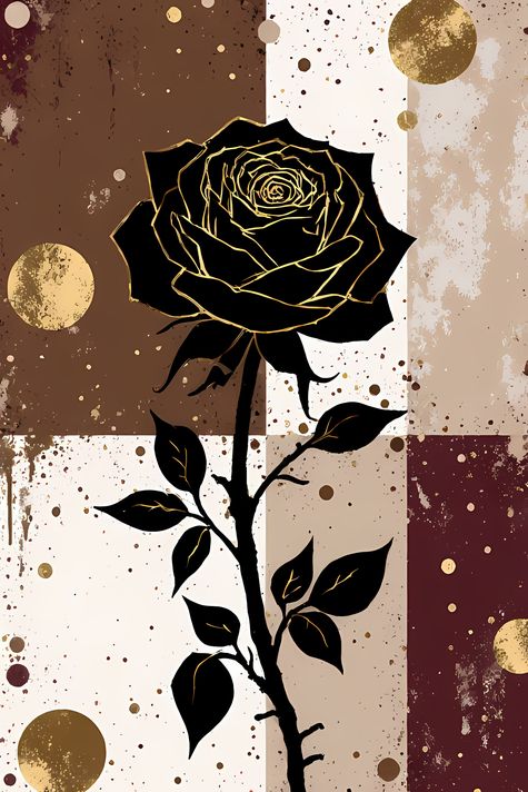 A bold #geometricart  #popart #graffiti artwork featuring a large central rose outlined in expressive black strokes. The design blends #abstractart  #expressionism , pop art, and #urban graffiti #streetart , with vibrant color blocking, textured details,