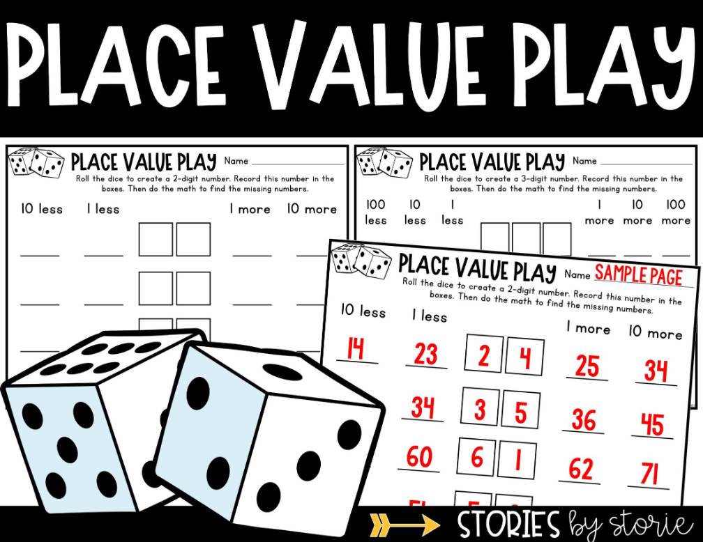 Math Dice Games Pack 3 Printable and Digital Activities