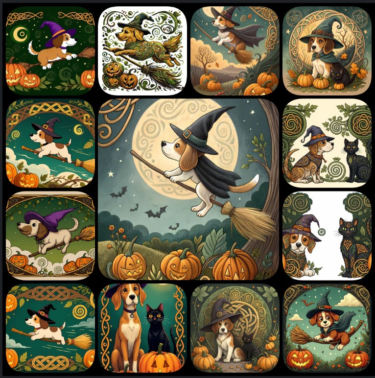 🐾Bring a touch of spooky charm and rustic elegance to your creative projects with this exclusive Halloween Folk Art Dog Bundle! Featuring 135 high-resolution PNG designs (3072px to 9216px, 300 DPI) in square, portrait, and landscape formats, this collecti
