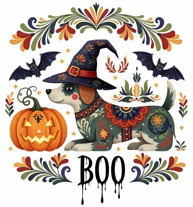 🐾Bring a touch of spooky charm and rustic elegance to your creative projects with this exclusive Halloween Folk Art Dog Bundle! Featuring 135 high-resolution PNG designs (3072px to 9216px, 300 DPI) in square, portrait, and landscape formats, this collecti