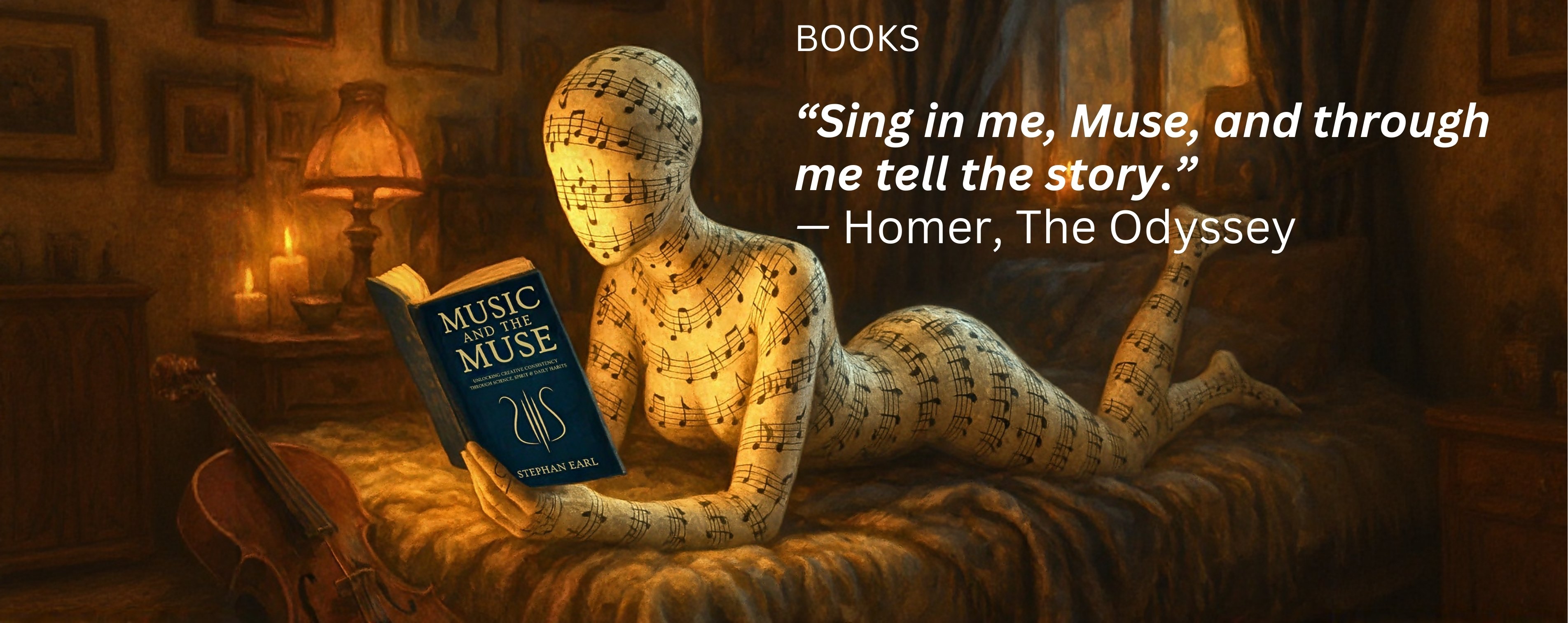 Books written by Stephan Earl including: Music and the Muse, Yoga Strong and Children's Books.