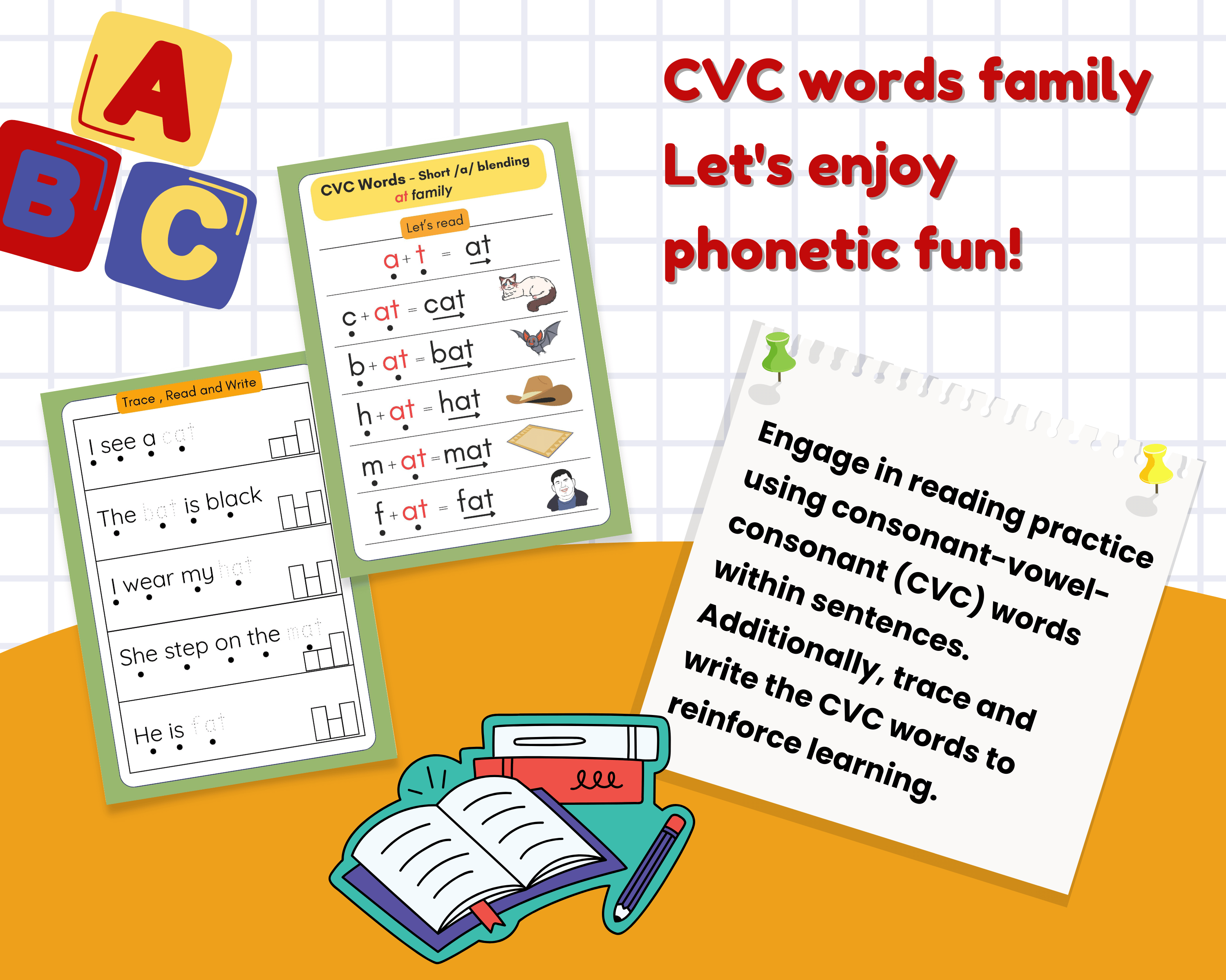 Reading and Writing CVC Words for Pre-school - Payhip