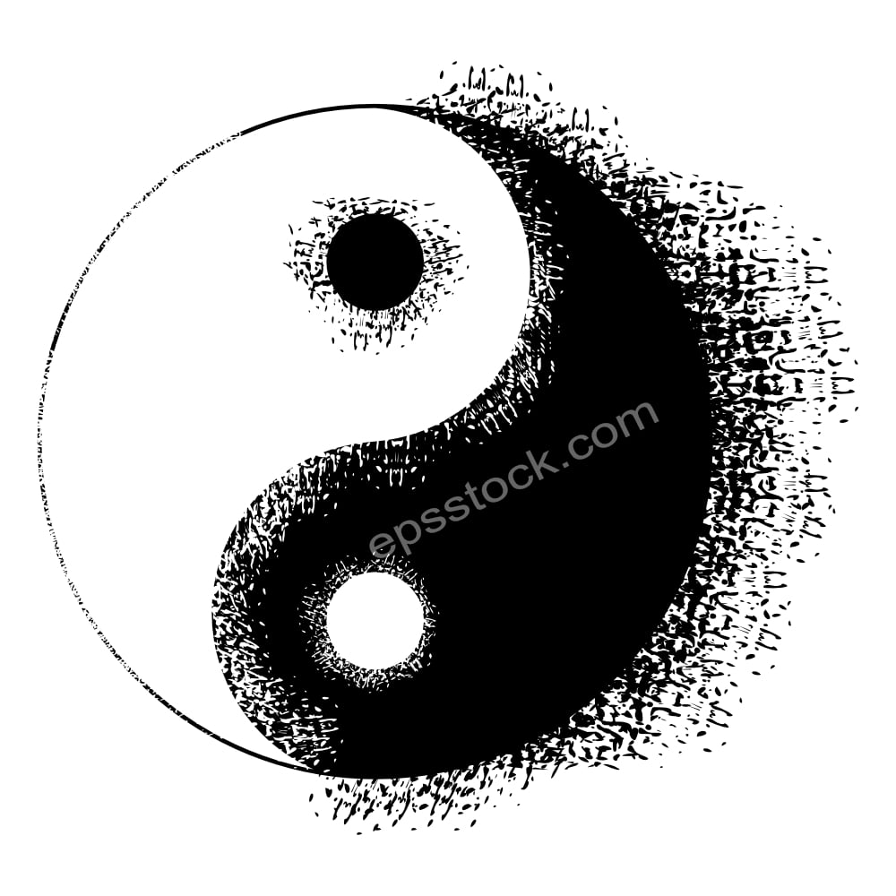 Yin Yang symbol with a grunge texture