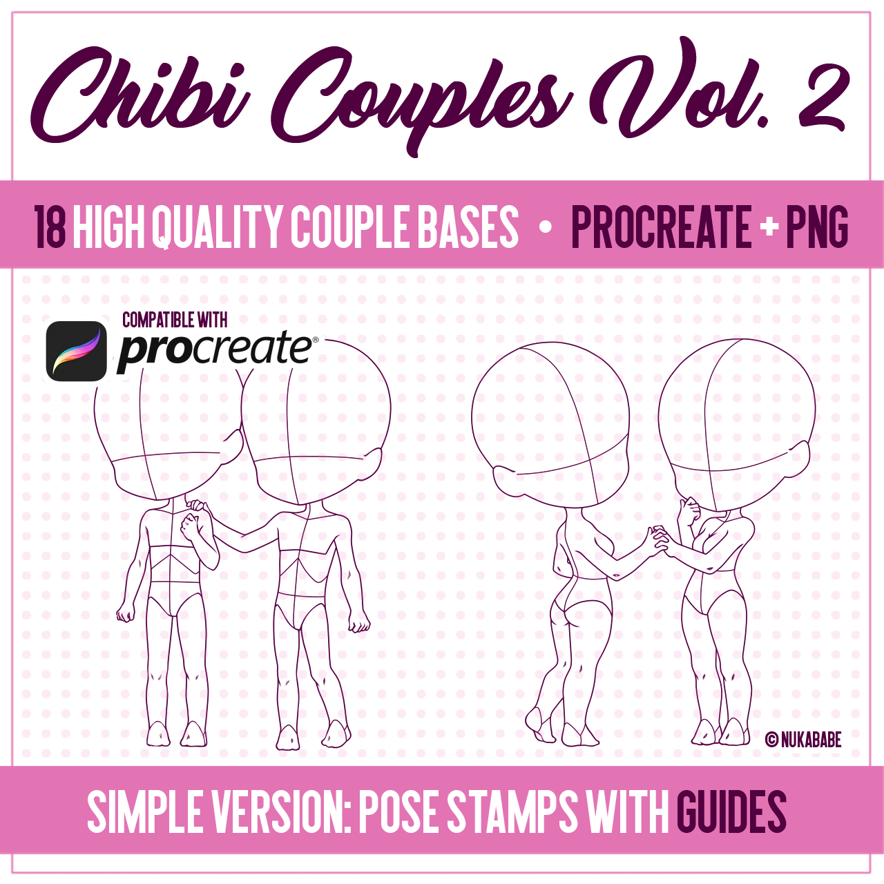 Chibi couples bases vol. 2 [Procreate PNG] - Payhip