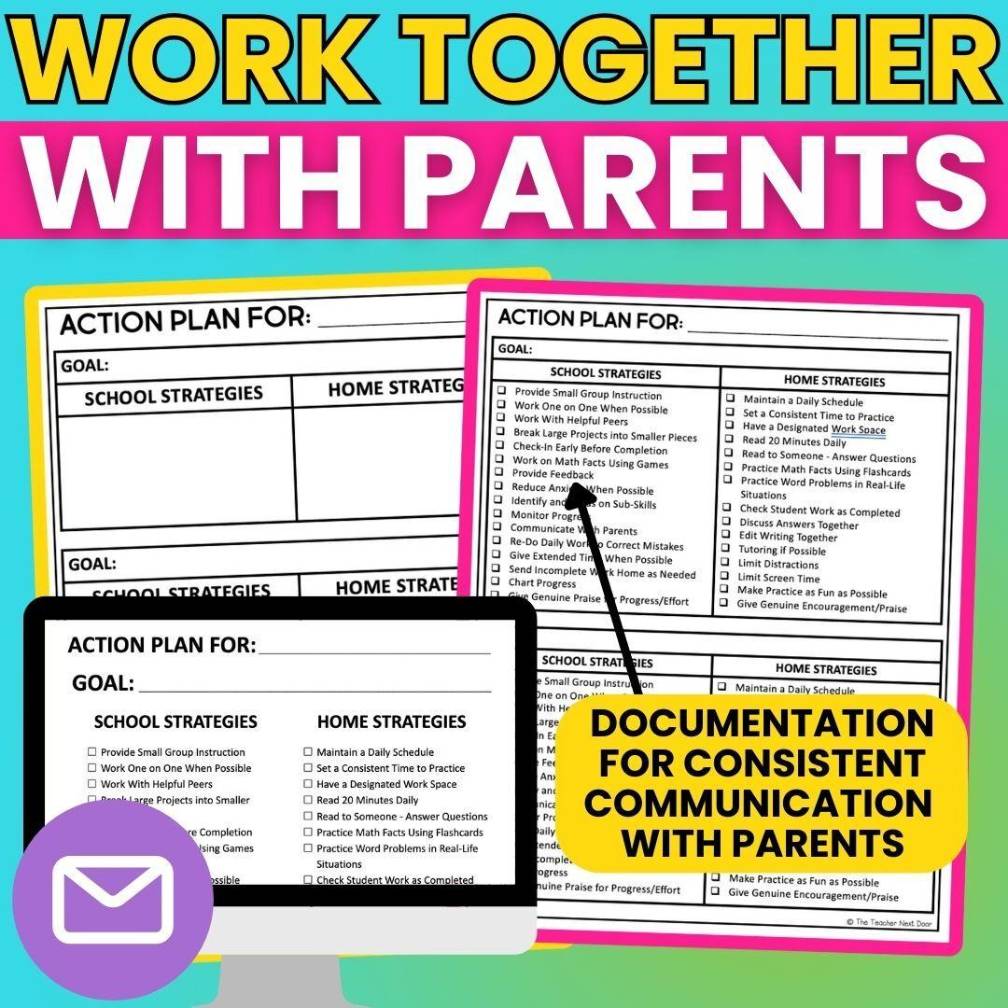 EDITABLE Parent-Teacher Conference Forms, Notes, Reminder, and Self-Reflection