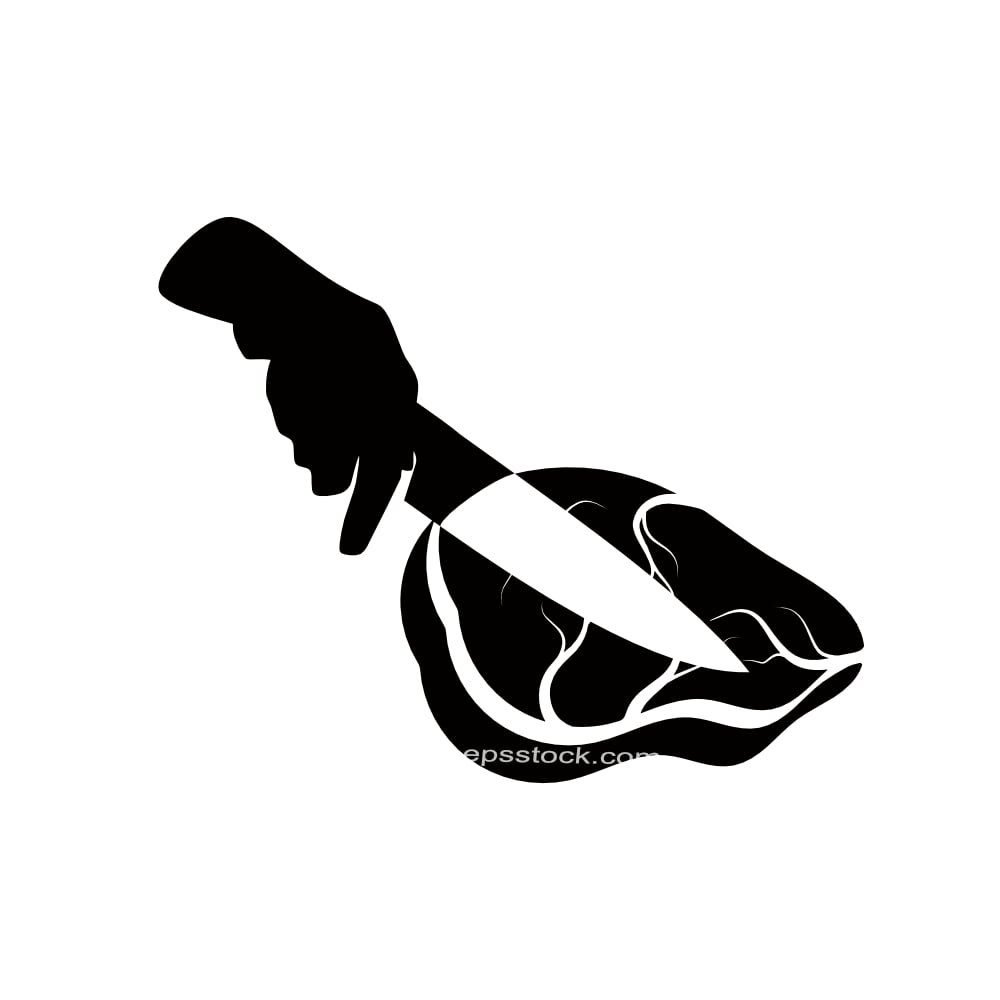 butcher cutting meat