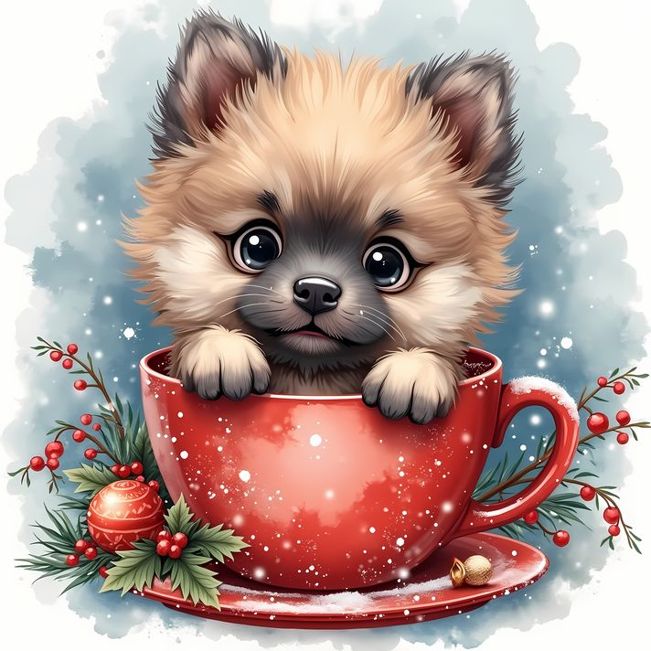 🐾65 Christmas Themed Dogs High-Res Art Images in different Illustrated and Painterly Art Styles  📦 What’s Included:  65 Files in total High Resolution: 300 DPI for professional quality Image Sizes: From 4608px to 6144px 🎨 Perfect For:  Wall Art & Décor Cu