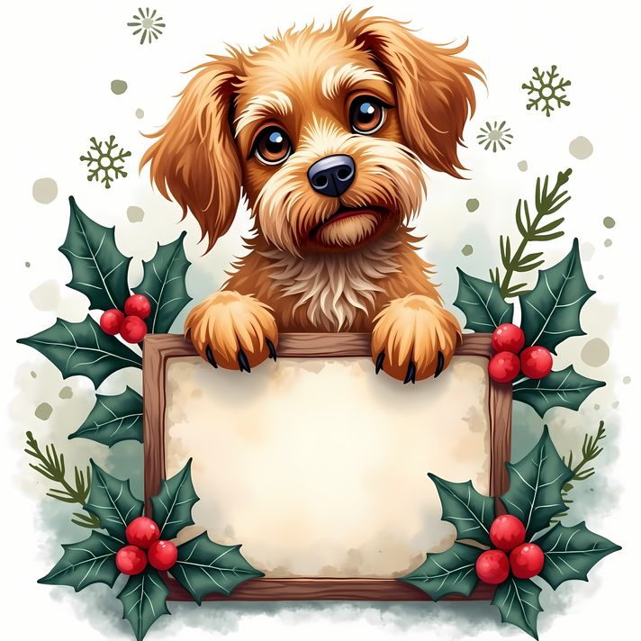 🐾65 Christmas Themed Dogs High-Res Art Images in different Illustrated and Painterly Art Styles  📦 What’s Included:  65 Files in total High Resolution: 300 DPI for professional quality Image Sizes: From 4608px to 6144px 🎨 Perfect For:  Wall Art & Décor Cu