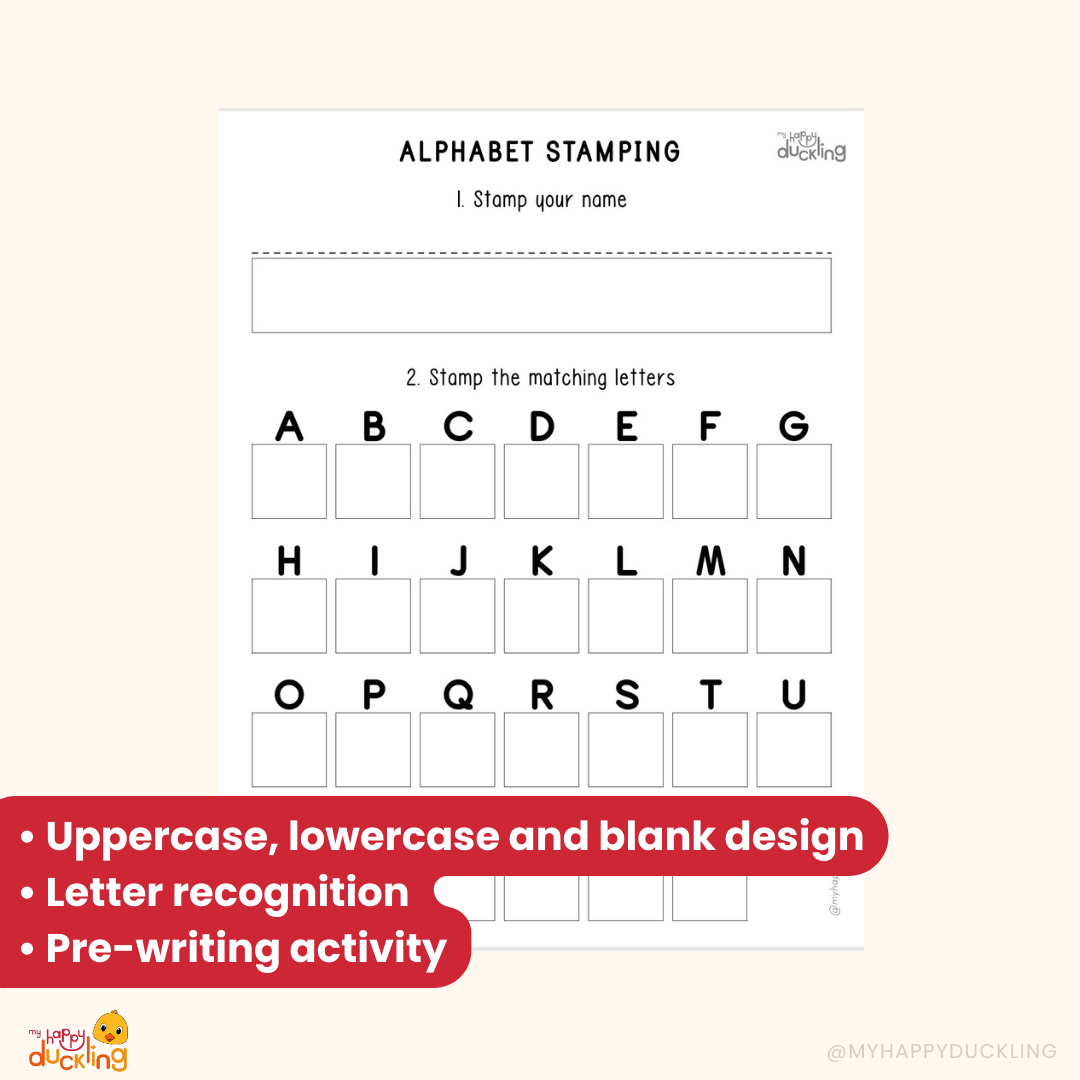 Free bilingual alphabet stamping worksheets for preschoolers