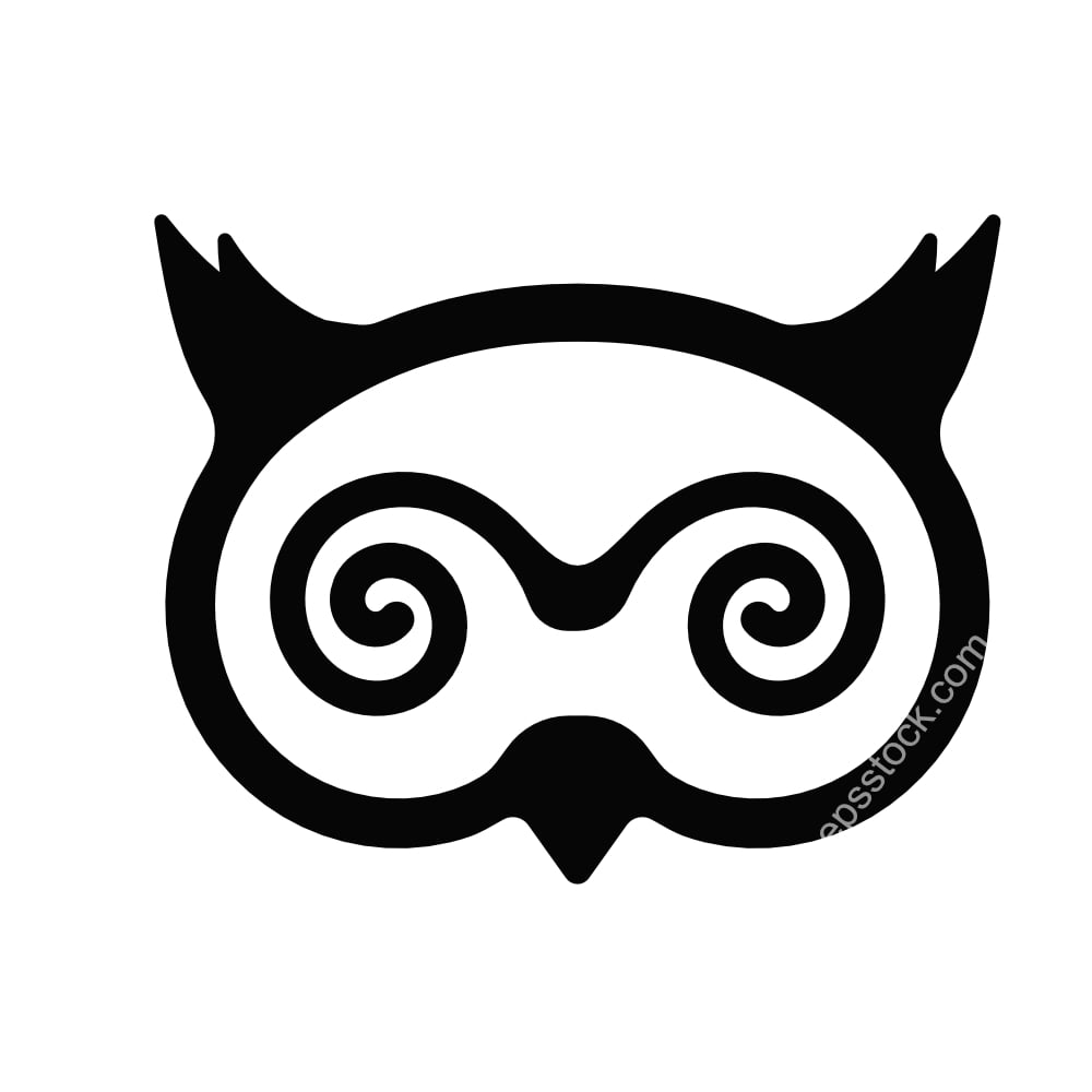Owl logo in spiral shape