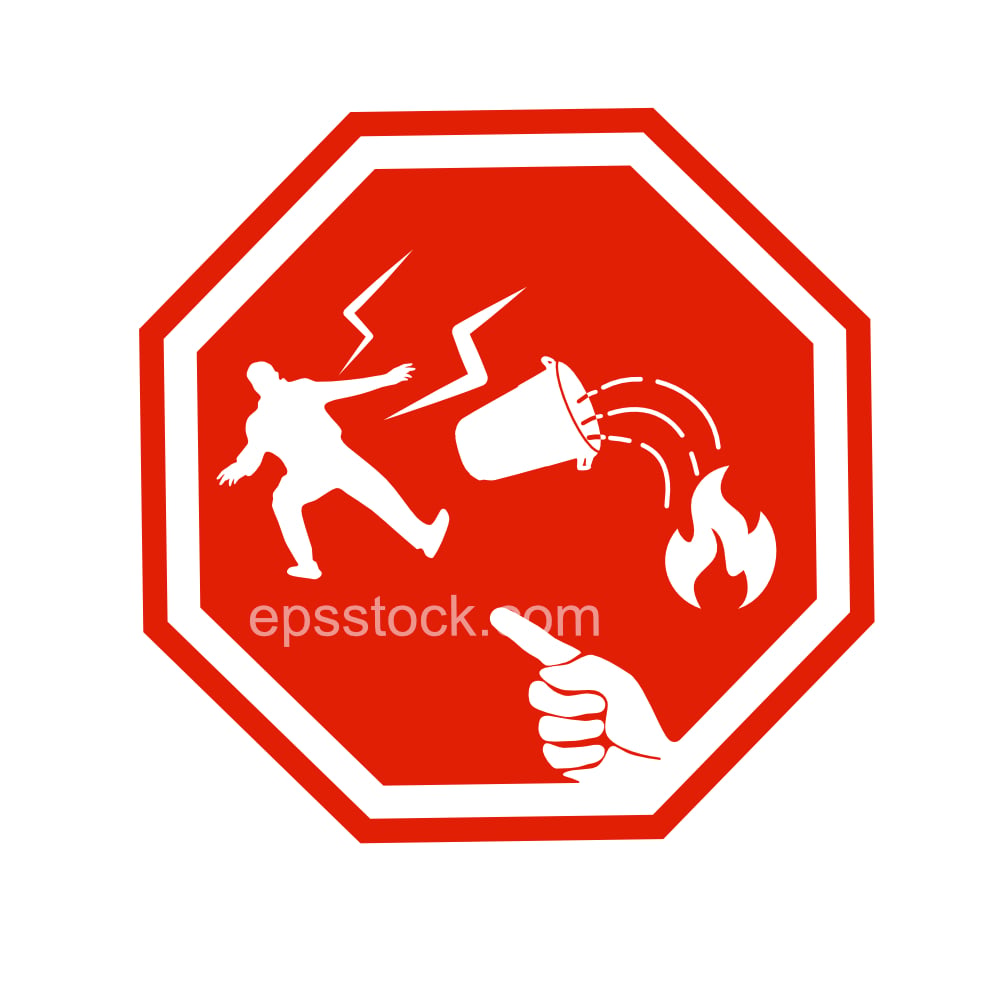 warning, does not extinguish fire water