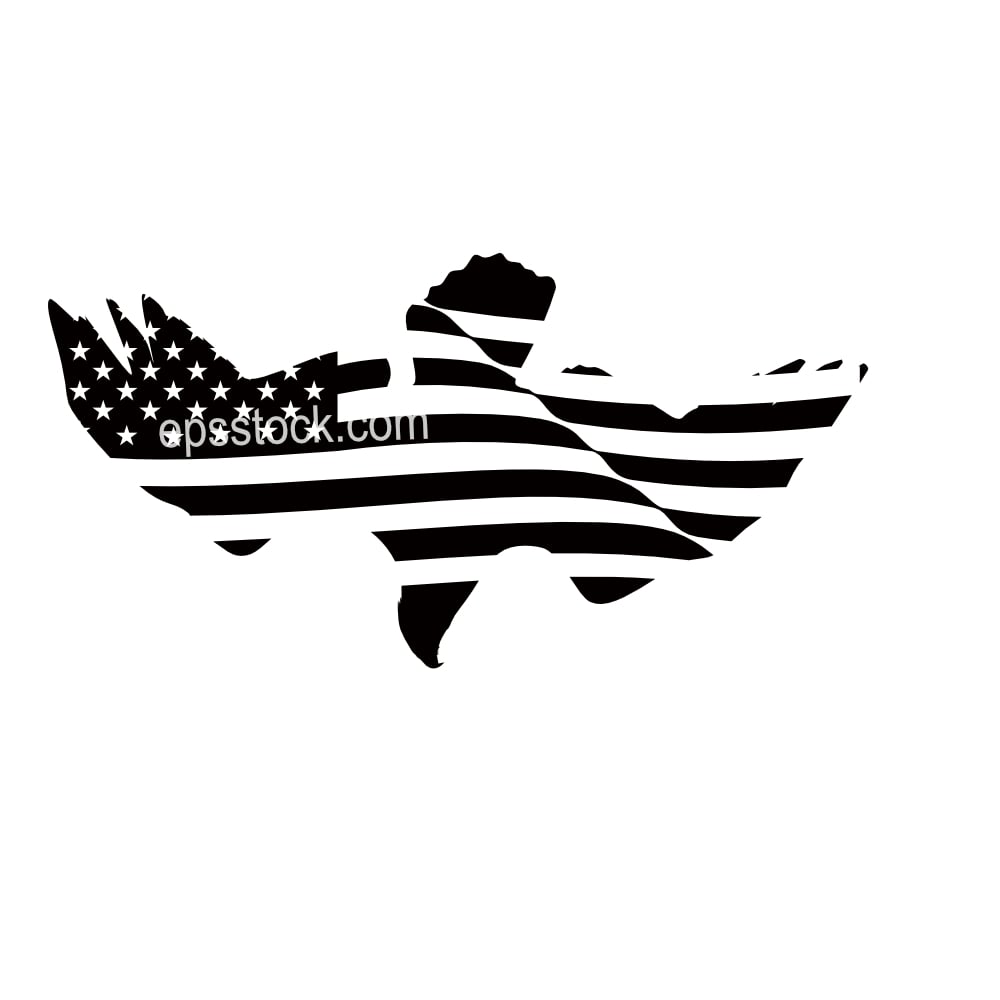 Eagle in american flag shape