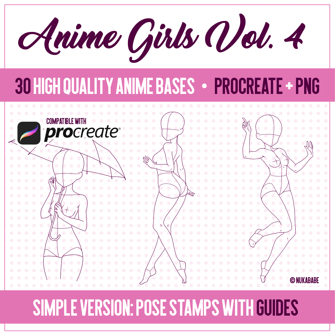 Anime girl bases vol. 4 [Procreate PNG] - Payhip