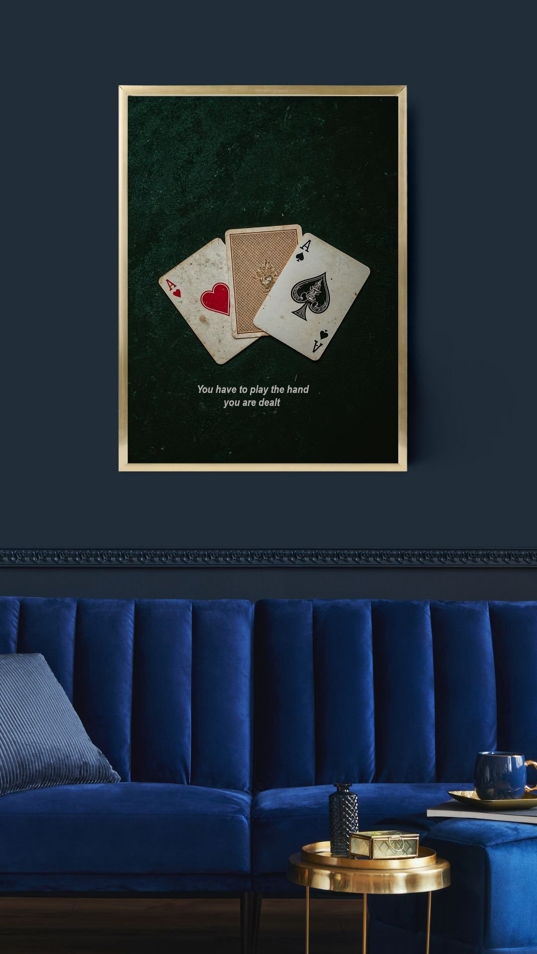 Vintage Poker Art Print: Inspirational Quote, Minimalist Card Design (Digital Download)