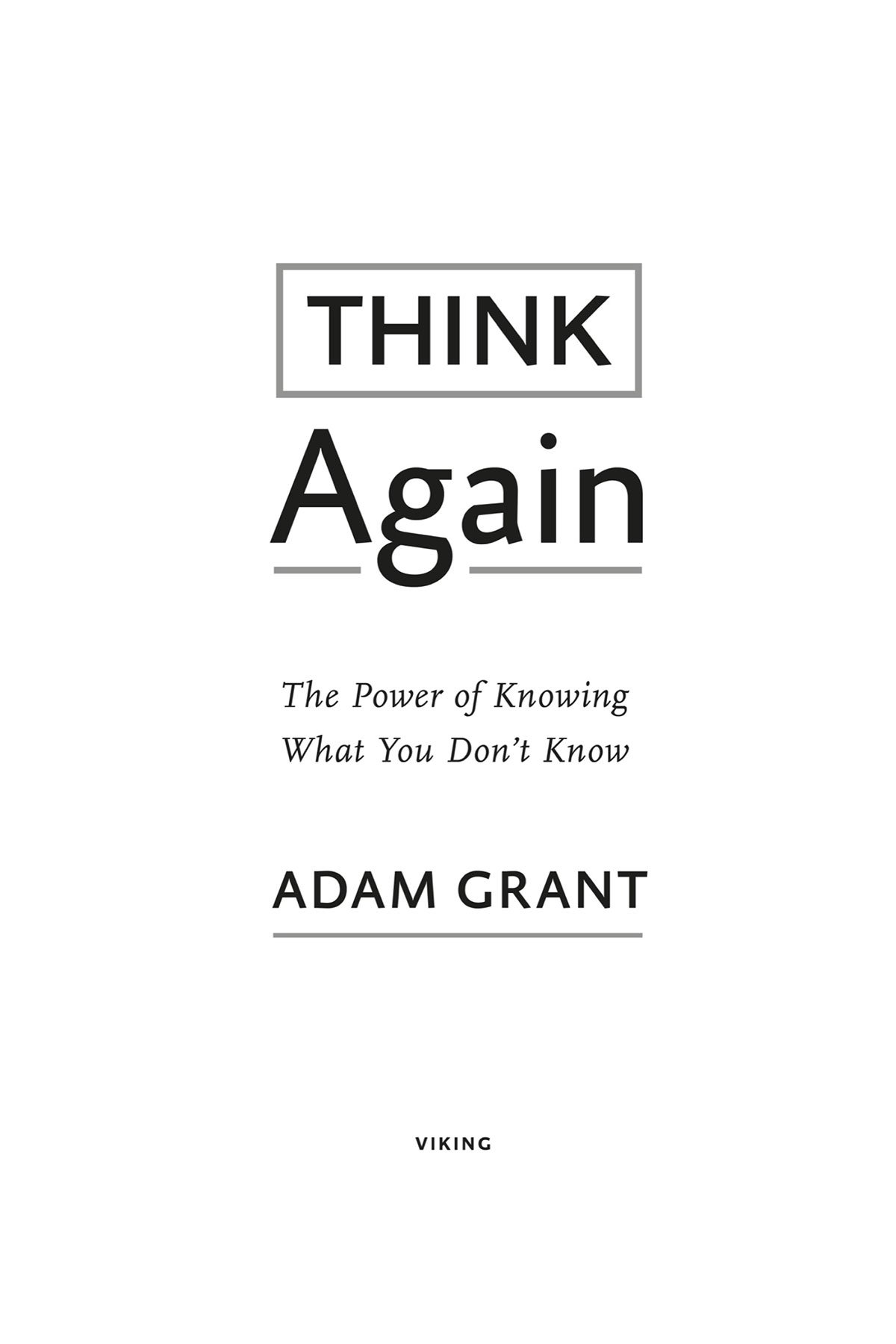 Adam Grant’s Think Again PDF eBook