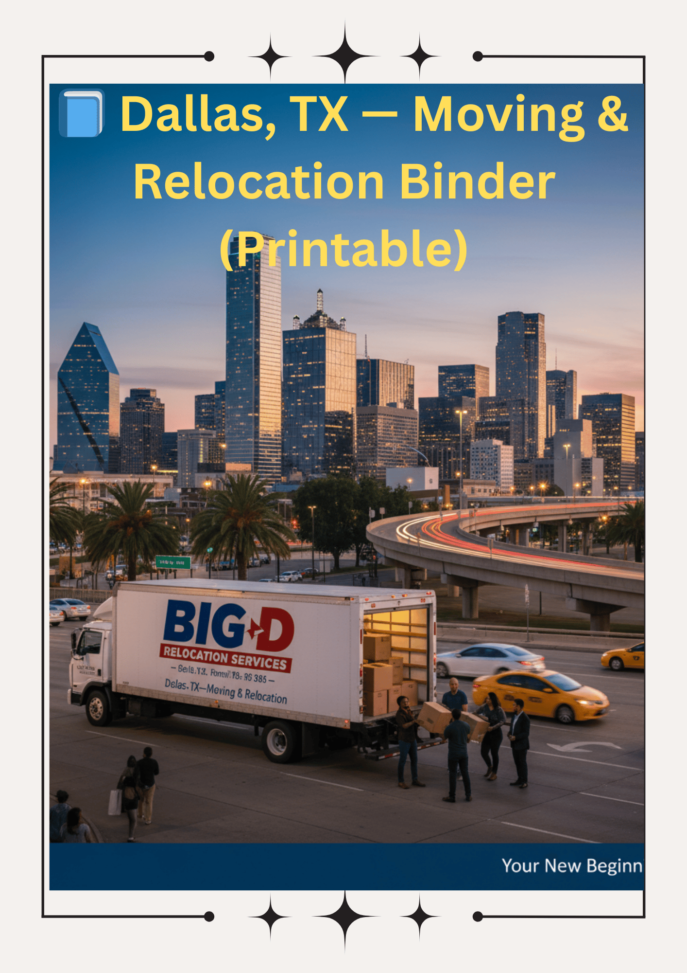 Dallas, TX Moving & Relocation Binder | Printable Moving Checklist ...