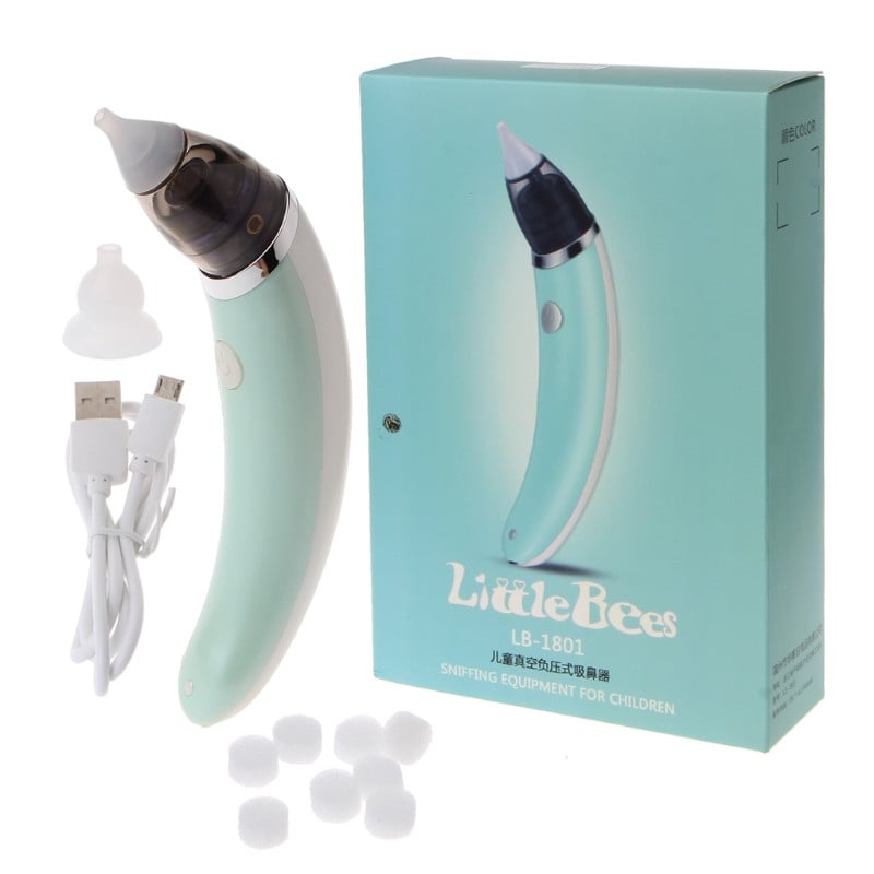 Reusable electric nasal aspirator for babies, safe and rechargeable.