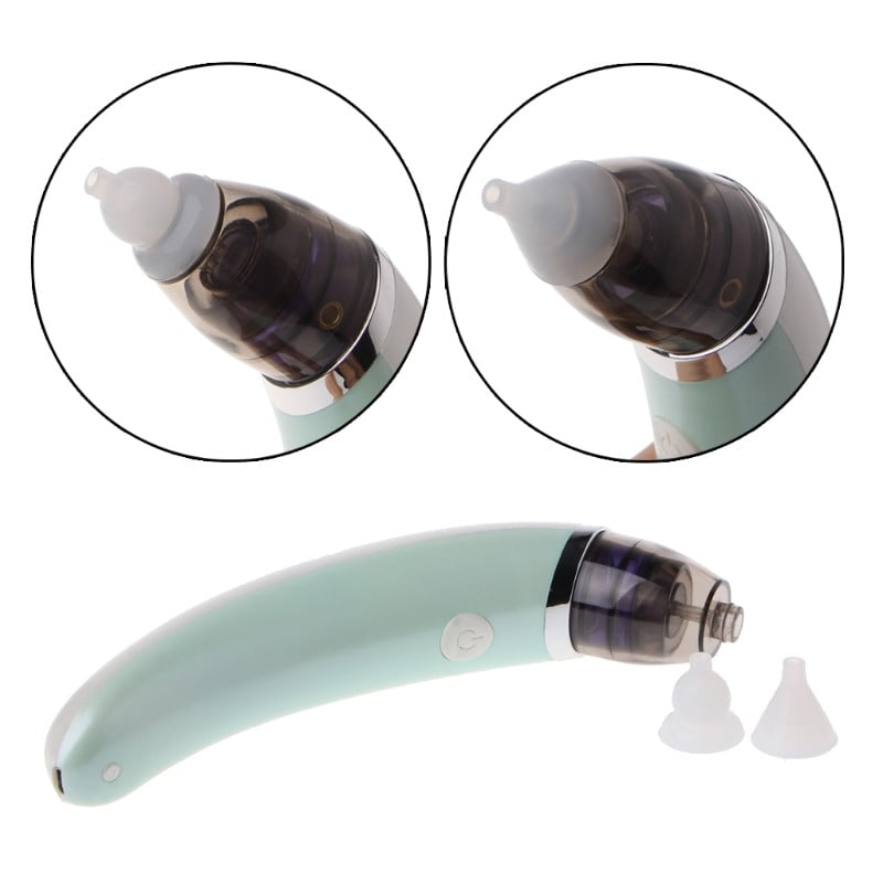 Quiet rechargeable nasal aspirator for safe baby mucus suction.