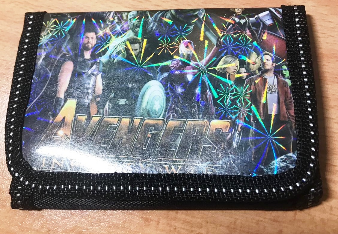 Hero team-inspired trifold wallet for kids, lightweight and portable.
