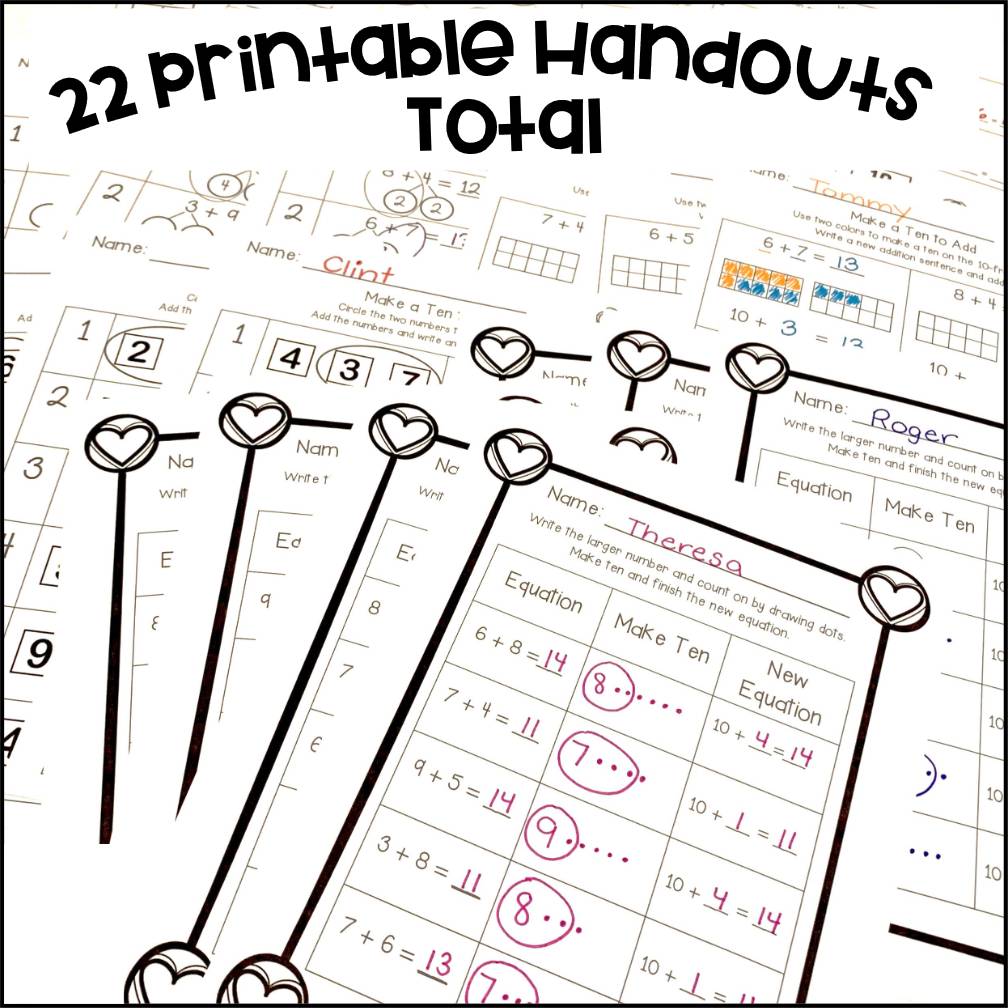 Make a Ten Addition Strategy Worksheets | Make 10 to Add Handouts