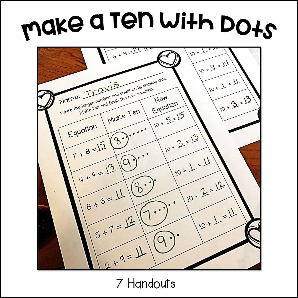 Make a Ten Addition Strategy Worksheets | Make 10 to Add Handouts