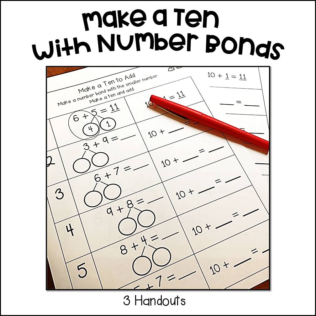 Make a Ten Addition Strategy Worksheets | Make 10 to Add Handouts