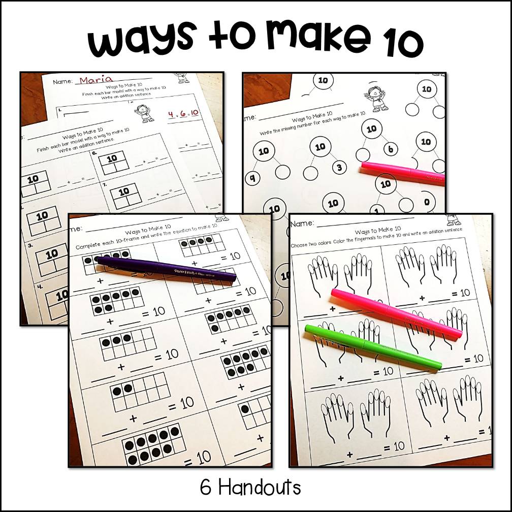 Make a Ten Addition Strategy Worksheets | Make 10 to Add Handouts