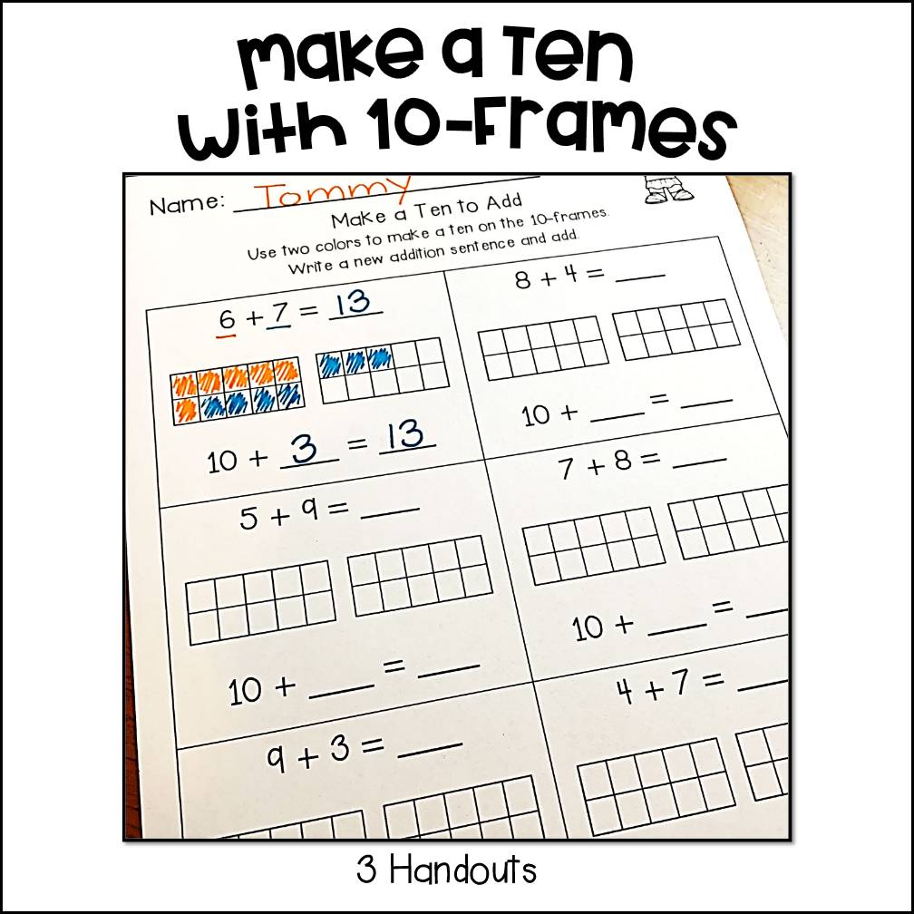 Make a Ten Addition Strategy Worksheets | Make 10 to Add Handouts