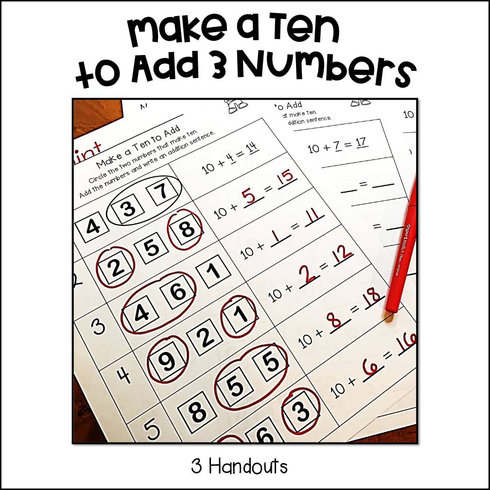 Make a Ten Addition Strategy Worksheets | Make 10 to Add Handouts
