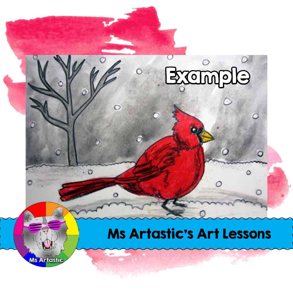 Winter Art Lesson Cardinal Winter Art Project Winter Art Activity Winter Display