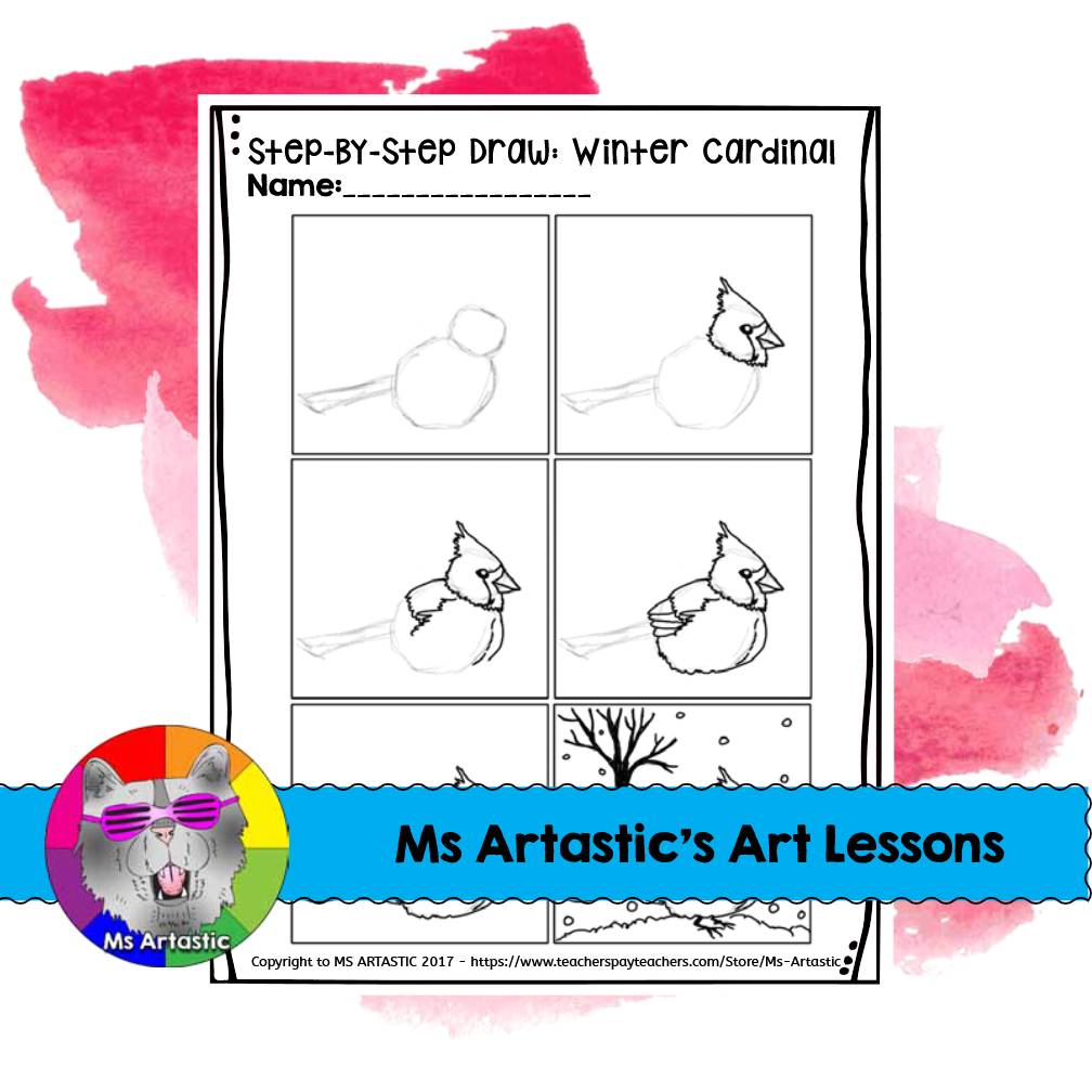Winter Art Lesson Cardinal Winter Art Project Winter Art Activity Winter Display