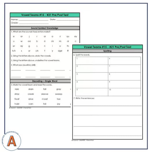 Introduction to Vowel Teams Progress Monitoring Assessment