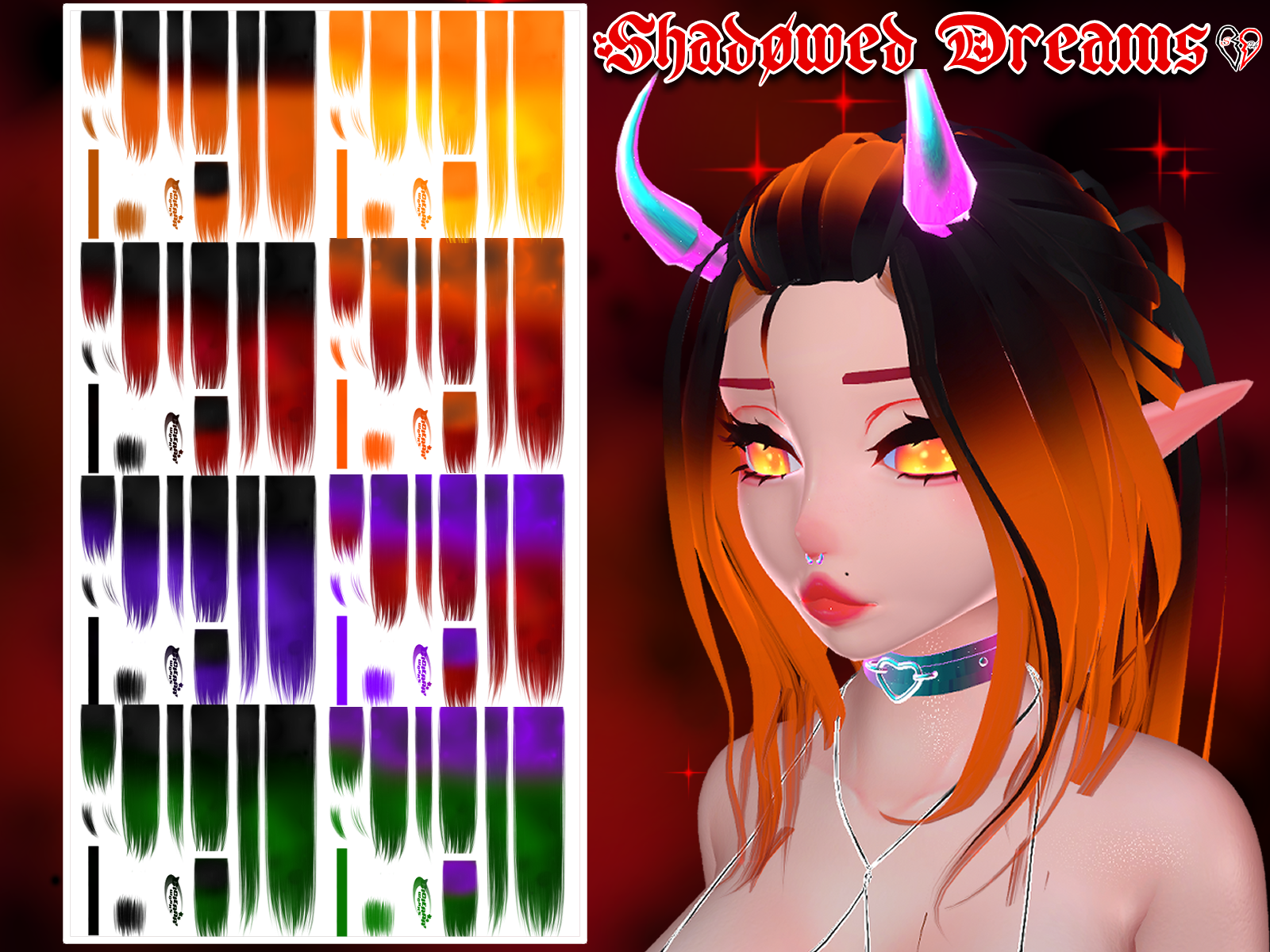 Halloween Hair Gradient Pack (Cicieaa Halloween Hair Texture) - Payhip