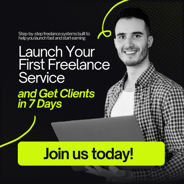 Launch Your First Freelance Service and Get Customers In 7 Days is a practical guide designed for anyone who wants to quickly start a freelance activity and win their first customers without wasting time.    Inside, you will learn:    How to identify your