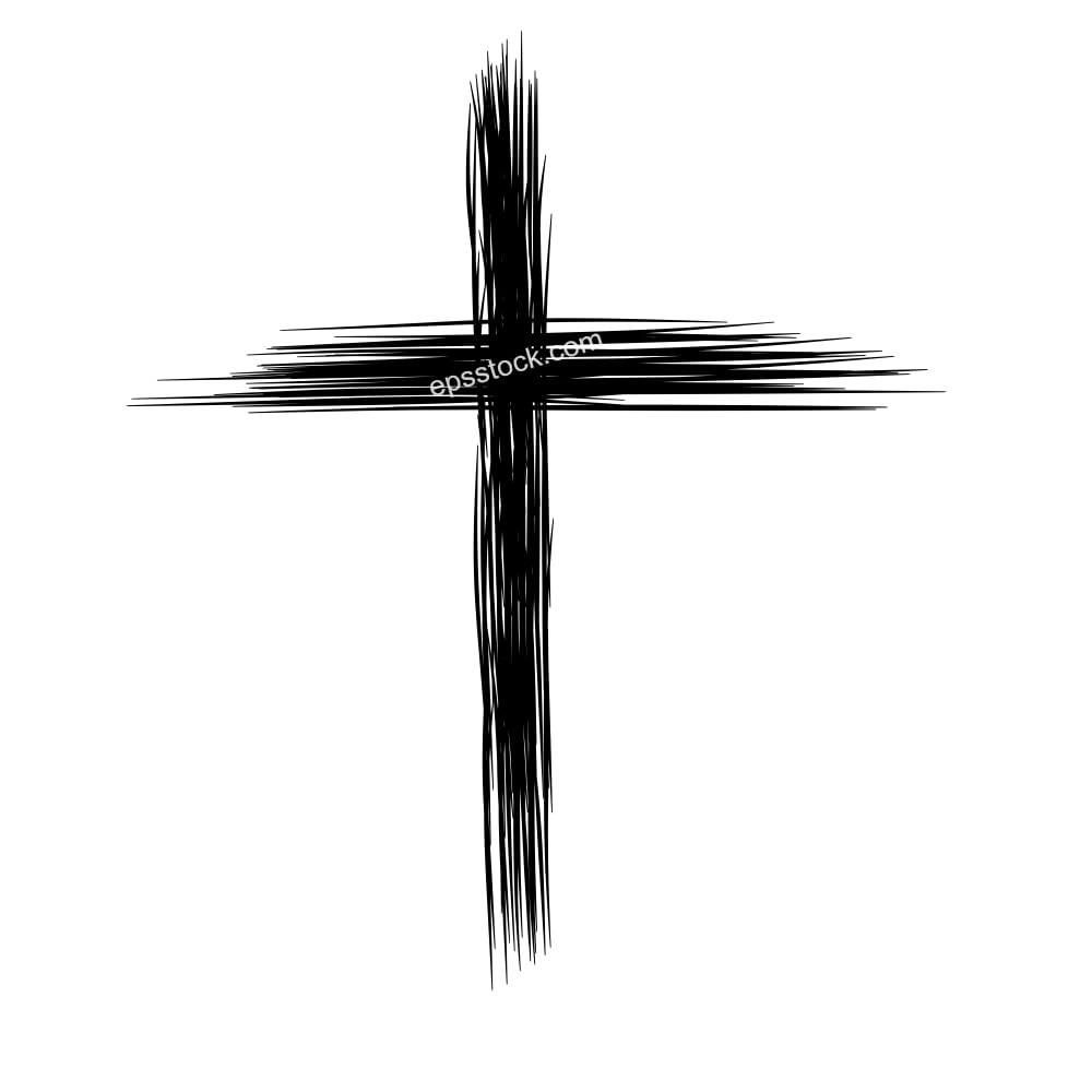 Grunge style christian cross