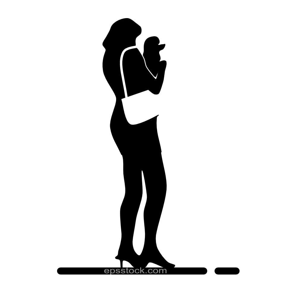 woman holding dog
