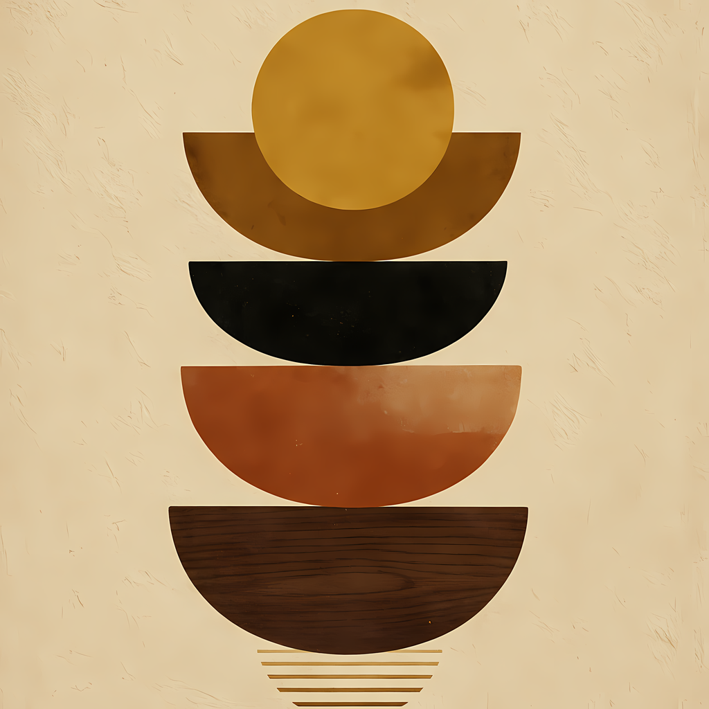 24 Boho Inspired Mid-Century Modern Abstract Geometric Art Bundle. Add bold color and timeless retro style to your home with this Mid-Century Modern Abstract Geometric Art Bundle. Featuring vibrant oranges, deep reds, ochres, and warm neutrals, these desi