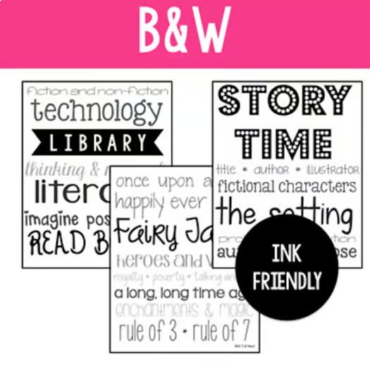 Library Signs for Story Time and Fairy Tales